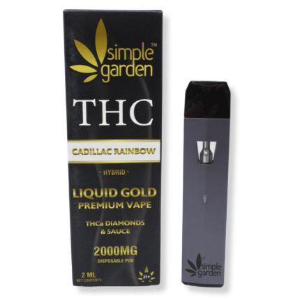 2000mg THCa Diamonds + Sauce Liquid Gold Disposable Vape – Cadillac Rainbow (Hybrid)