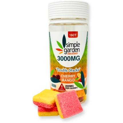 3000mg Double-Stacked Gummies – Delta-9 + Delta-8 + THCp (200mg each) – 15 Count