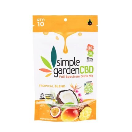 500mg CBD & CBG Full Spectrum Drink Mix Powder – Tropical Blend (10 Count)